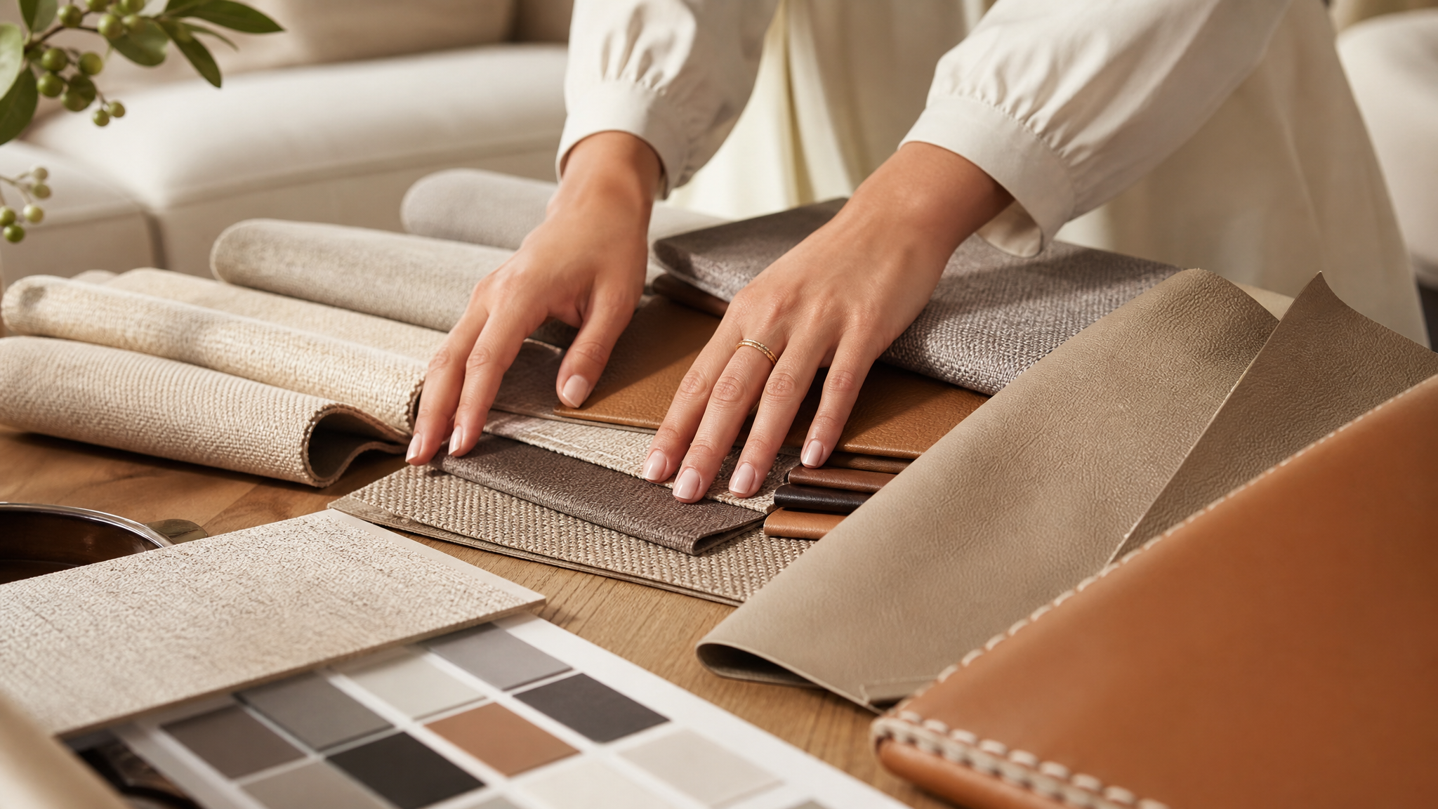 Bobbio material and fabric selection mood image