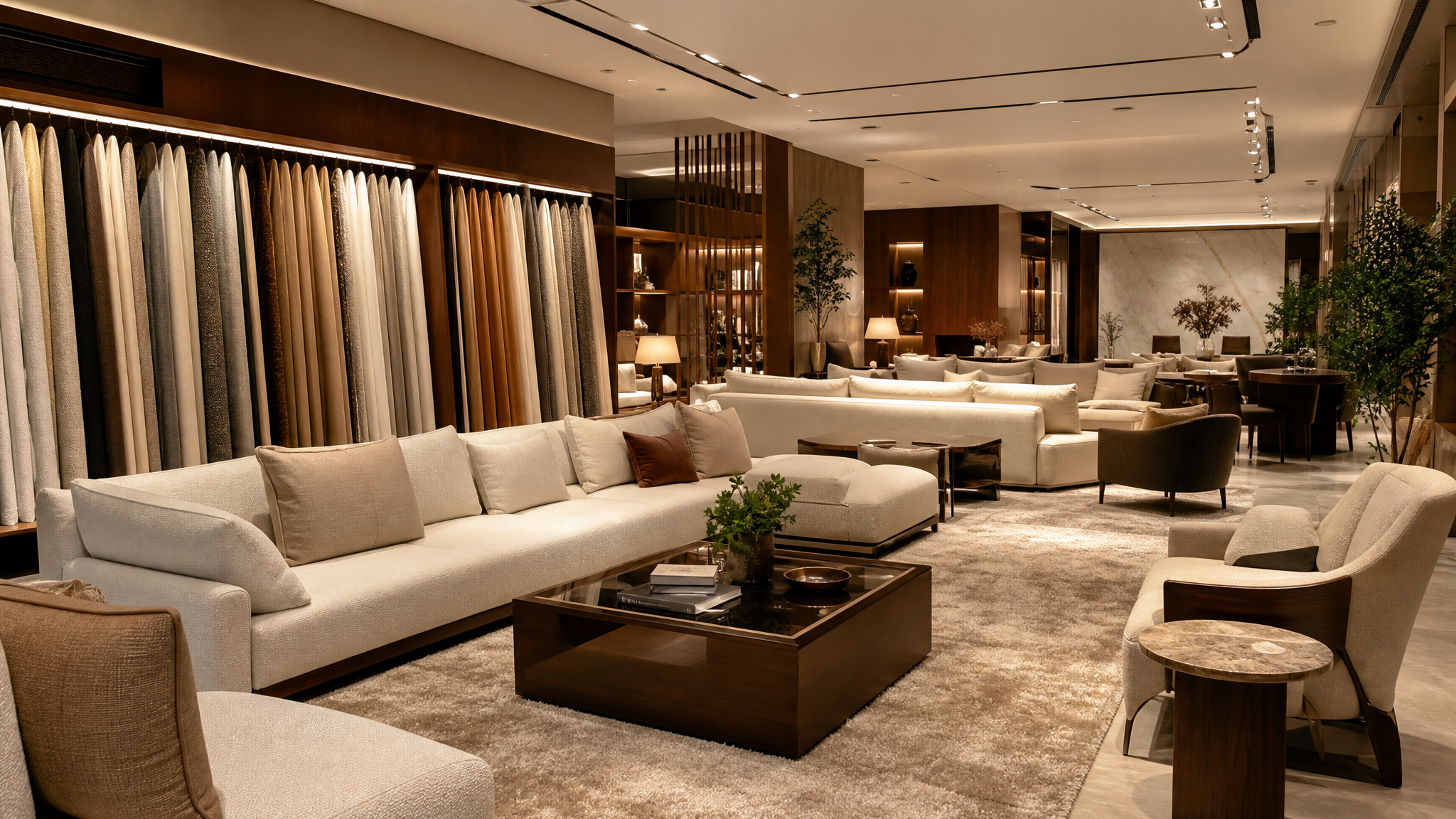 Premium sofa showroom atmosphere mood image